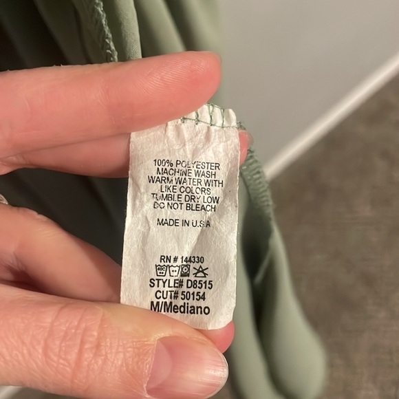 First Love Wrap Dress M Sage Green Maxi Belted Wedding Guest Modest Bridesmaid - Picture 3 of 14